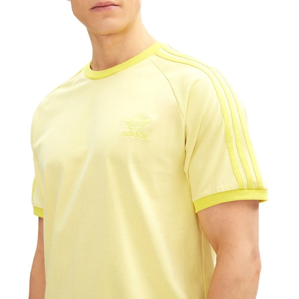 Adidas Originals [L] Ringer 3- Stripes Tee Powder Yellow - JN7021